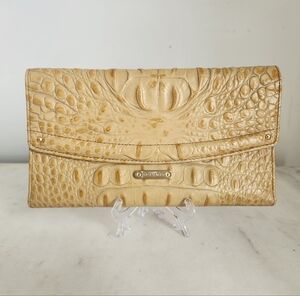 Brahmin Tan Crocodile Embossed Clutch